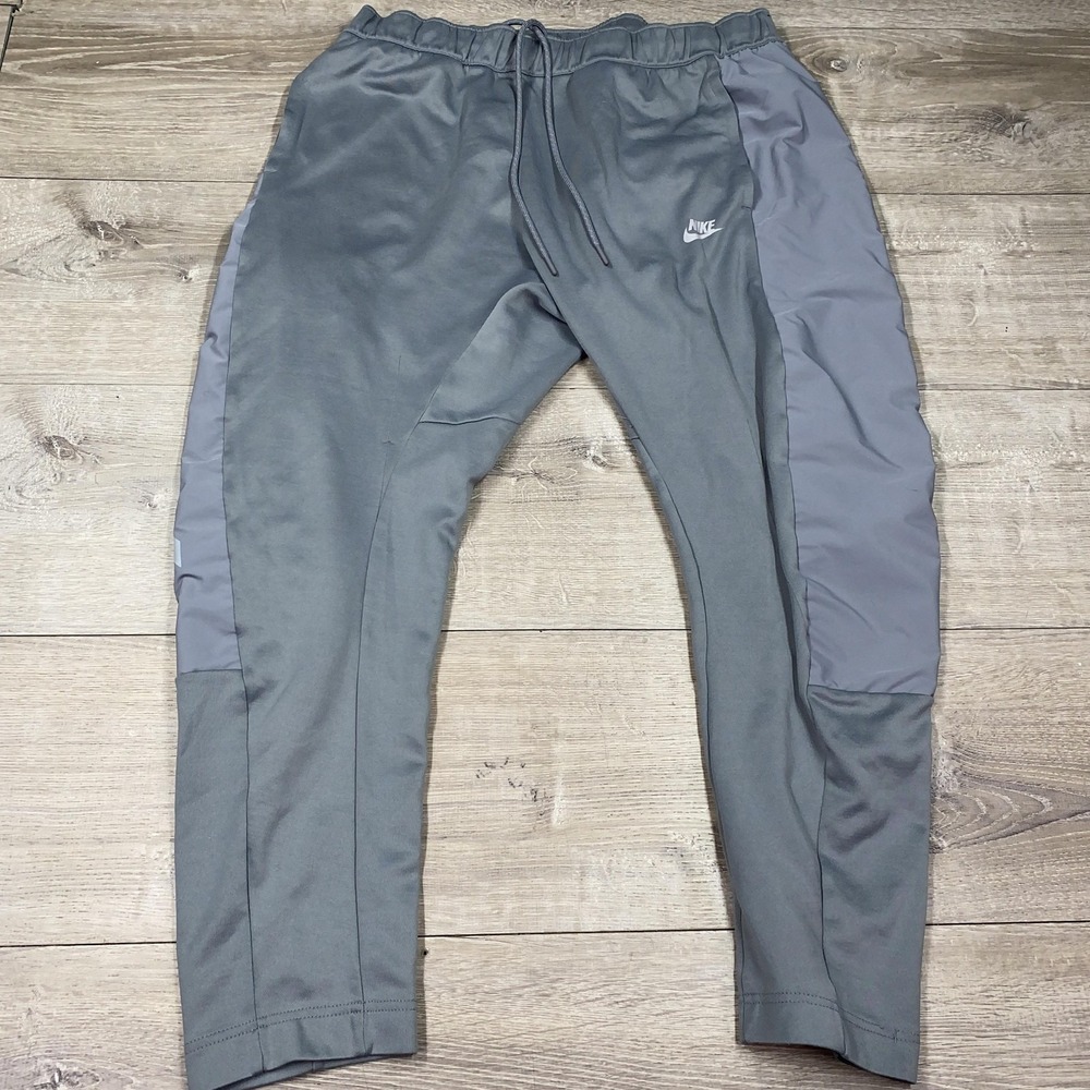 Nike Air Max Track Pants Mens 2XL Gray Knit Joggers Elastic Waist 931975-065‎